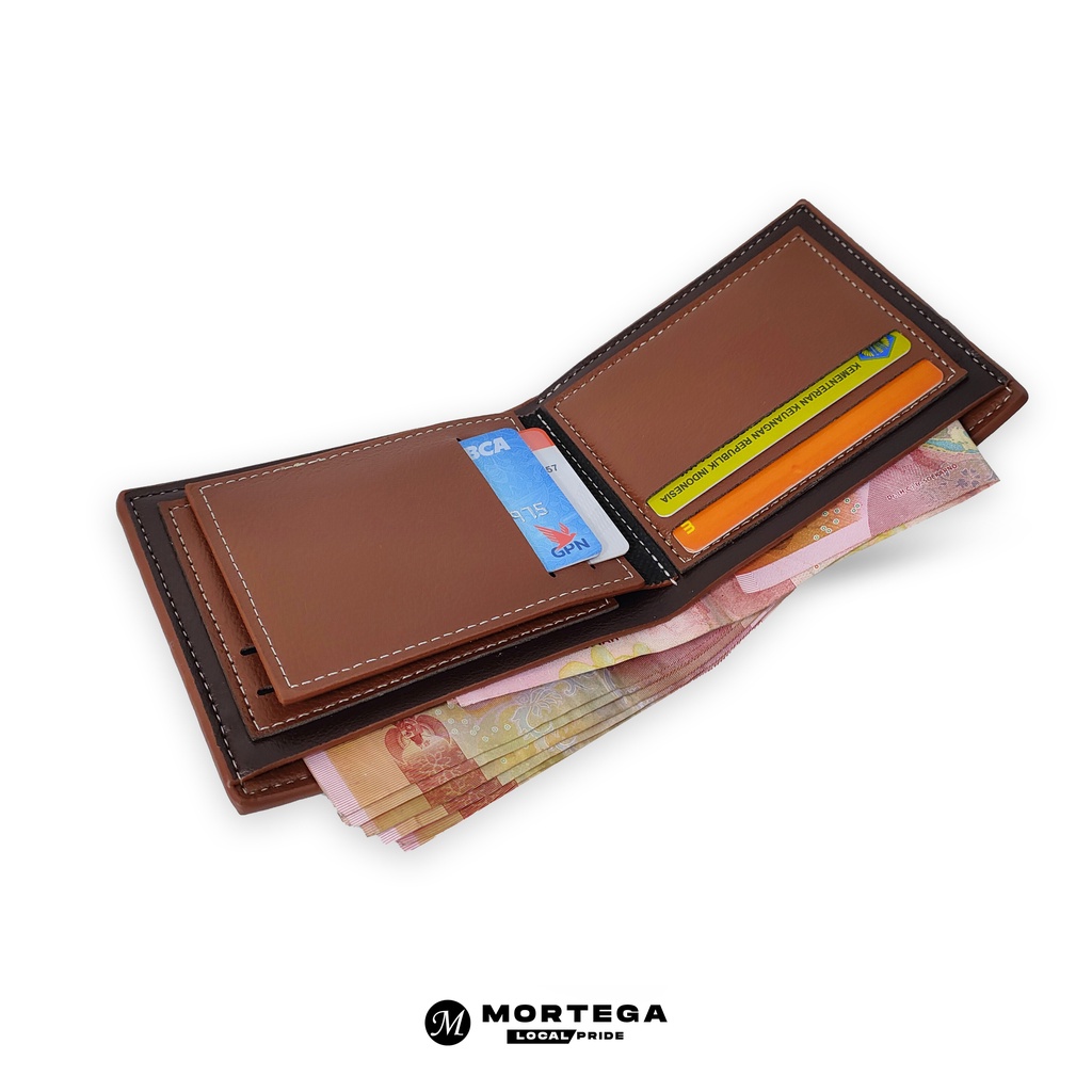 Dompet Lipat Pria Mortega Casual Wallet - Dompet Original Mortega Kulit Sintetis - Leather Wallet - dompet cowok