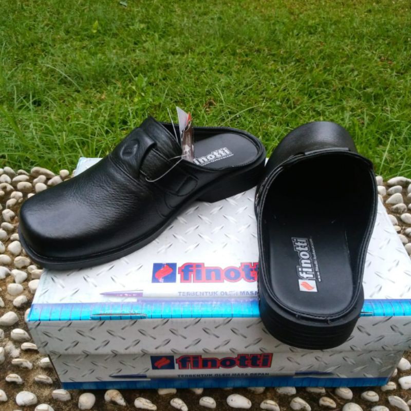 Slop Finotti B 502, sandal sepatu Finotti, slip kulit asli