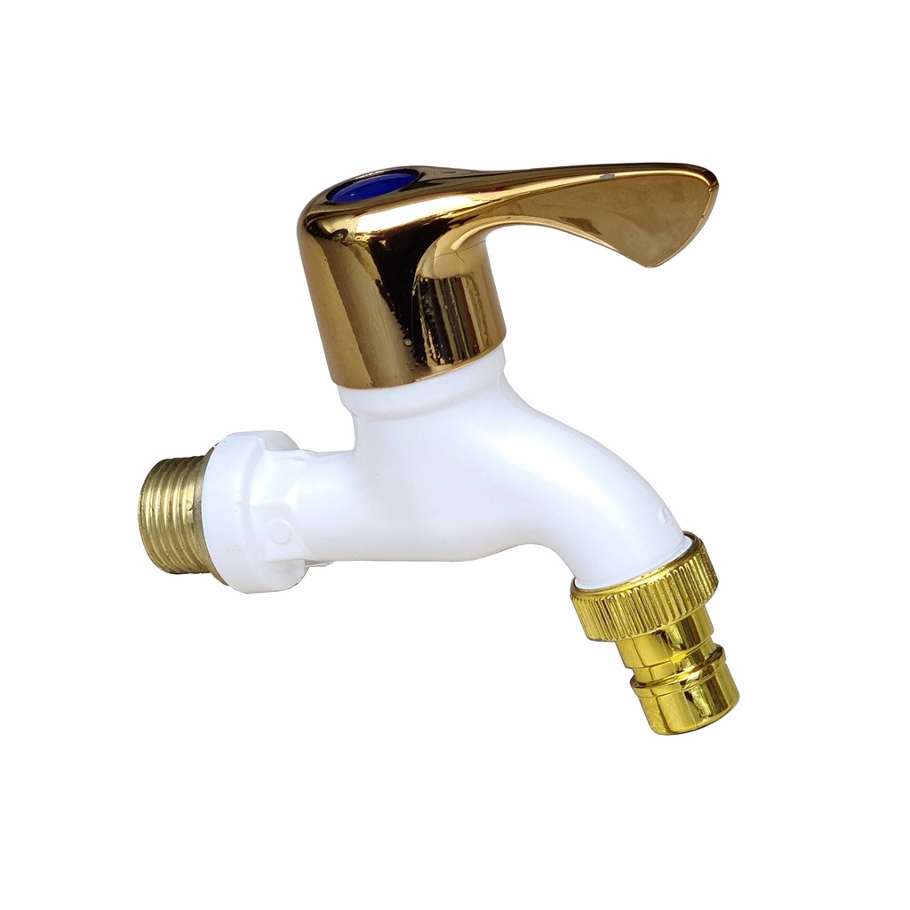 Kran Air Plastik 1/2&quot; Drat Kuningan Keran Taman 1/2 Inch Engkol Gold ABS