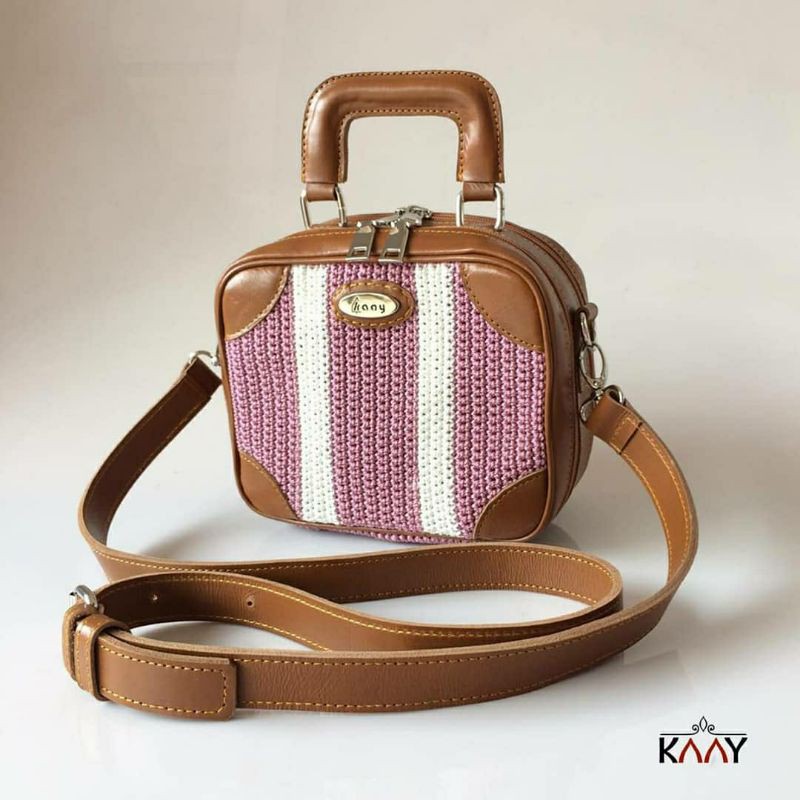 Tas selempang wanita rajut etnik jogja Ane premium Merk Kaay ORI