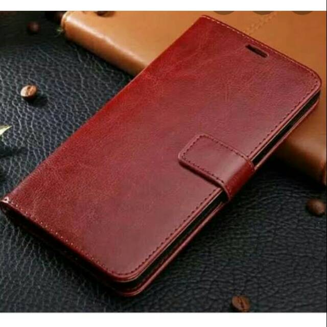 Case Oppo A1K Leather Fip Cover Wallet Case Kulit Casing Dompet