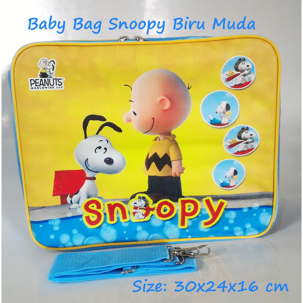 Baby Bag Karakter Snoopy Bisa Selempang dan Ransel Tas Perlengkapan Bayi Diaper Bag Organizer