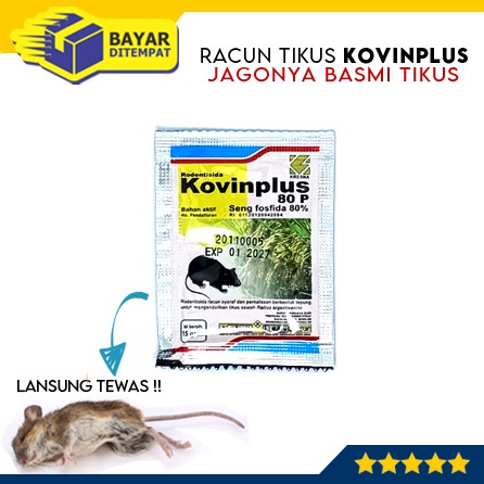 Racun Tikus KOVINPLUS KOVIN PLUS Obat Anti Tikus Basmi Pembasmi Ampuh Tuntas 80P 15Gr