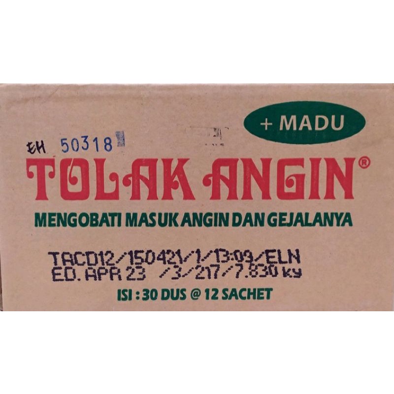 Tolak Angin Madu Sidomuncul 1 Karton (30 box)