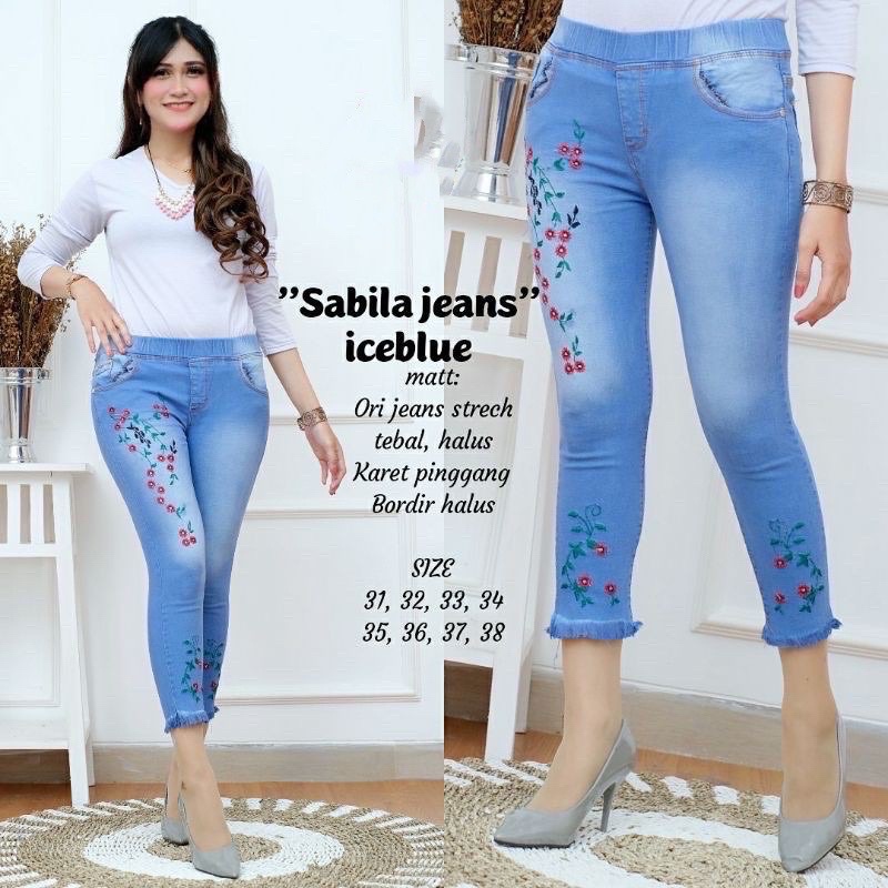 SABILA JEANS BORDIR|FINO JEANS BORDIR|MARBEL JEANS BORDIR|JEGGING JEANS BORDIR RAWIS