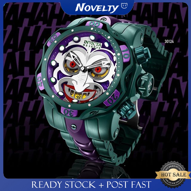 ✐✖♟Invicta Men Watch DC Comics Joker Fungsi Penuh Merek Bersama