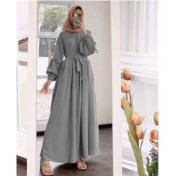 Gamis Stella Maxi Dress Wanita Terbaru COD-Abu