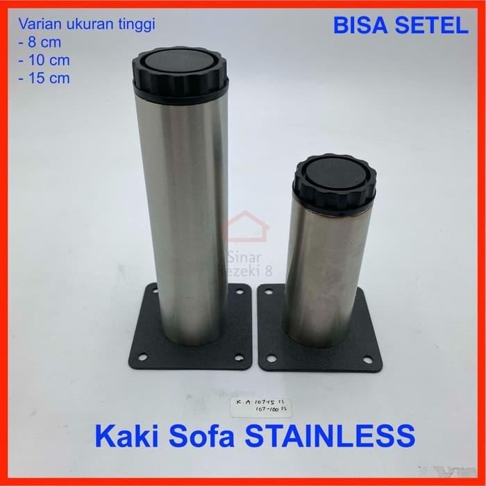 

Kaki A107 8 cm STAINLESS Bulat BIsa SETEL Sofa Kotak Meja Lemari Besi Best Seller