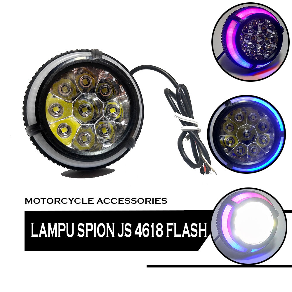 L280 | Lampu LED Spion Tembak Sorot Motor + Braket Spion