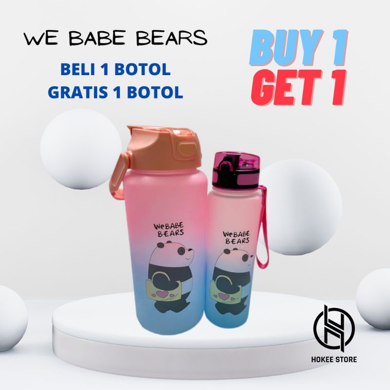 (COD) Botol Minum Gradasi 2L &amp; 1L / Botol Viral Buy 1 Get 1We Babe Bears