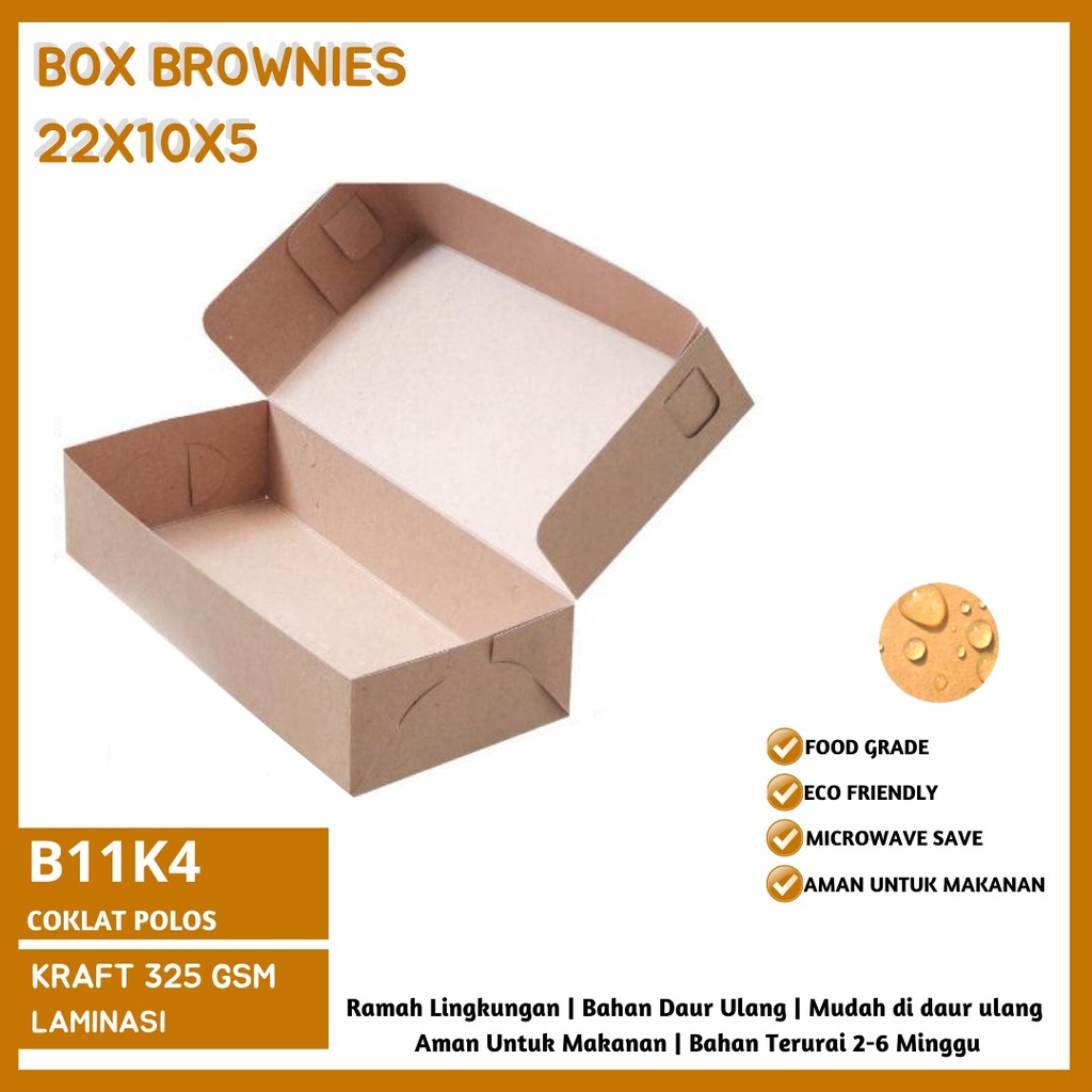 Dus Brownies Dus 22x10x5 325 Gsm Laminasi (B11K4-22X10X5 Cm)