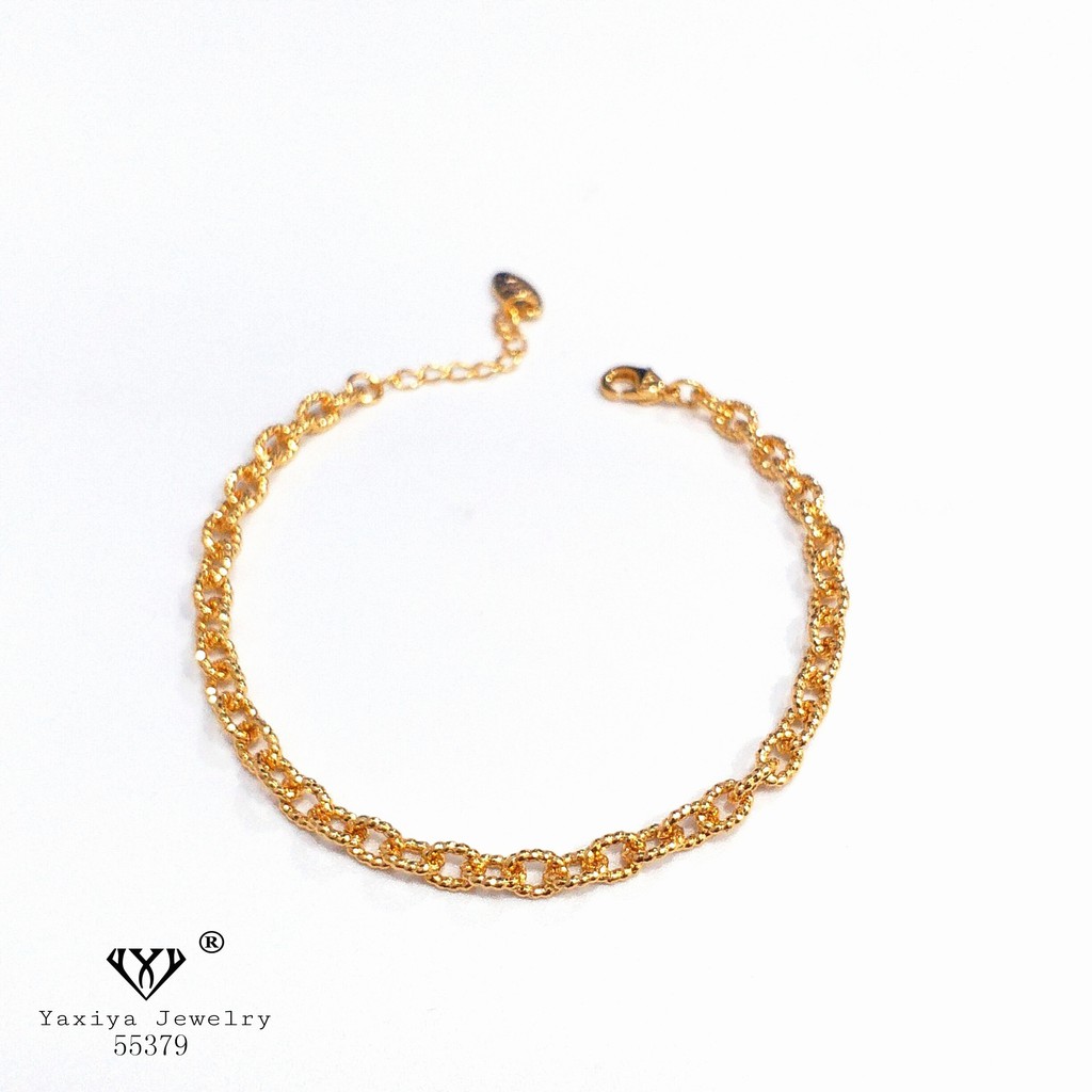 

Gelang tangan rantai burik perhiasan imitasi lapis emas 18K 587