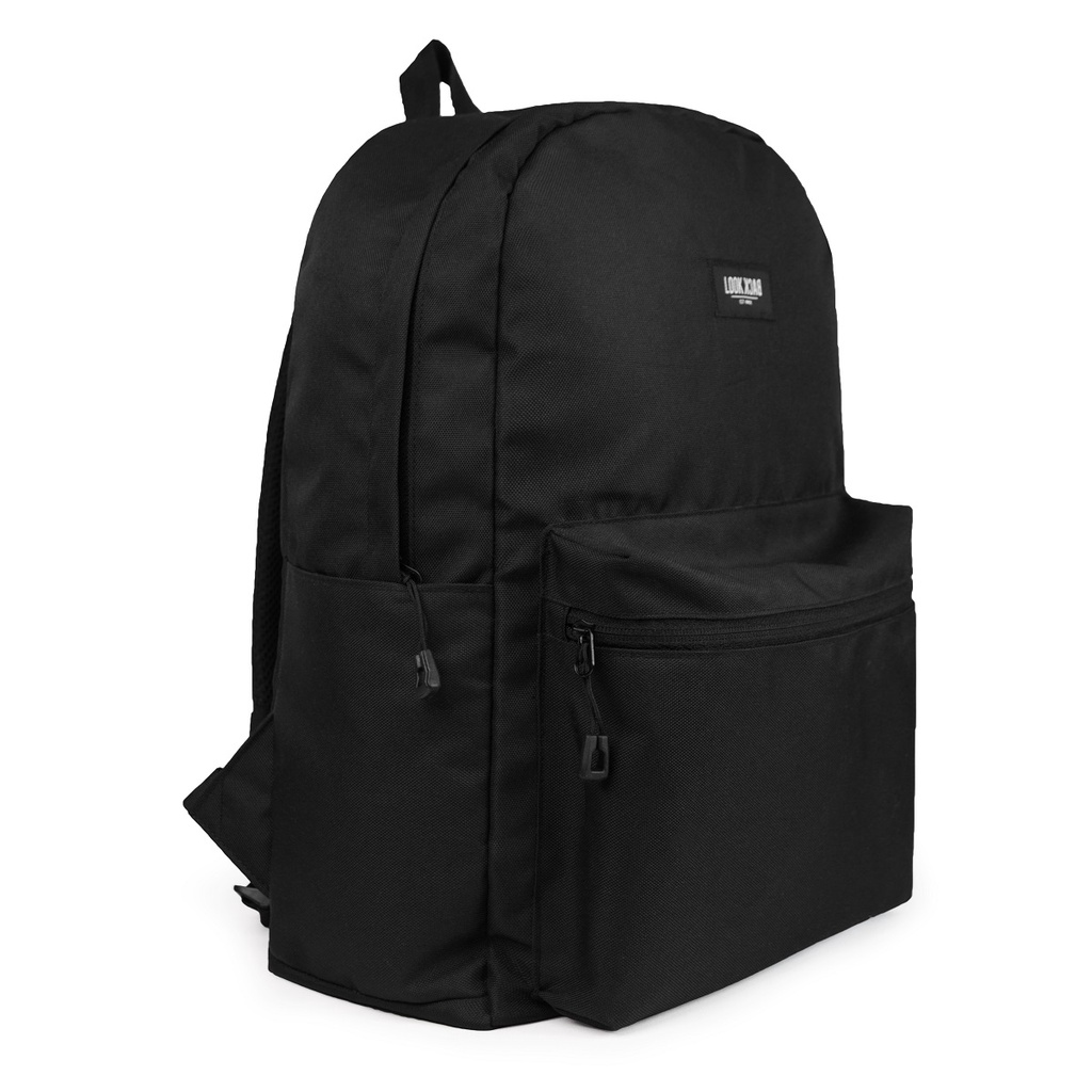 LOOK BACK - TROY Backpack Black - Tas Ransel - Tas Gandong Original