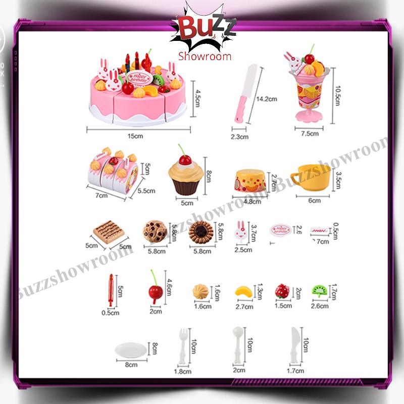 Mainan Birthday Cake Play Set Fruit Dessert Kue Ulang Tahun Besar DIY