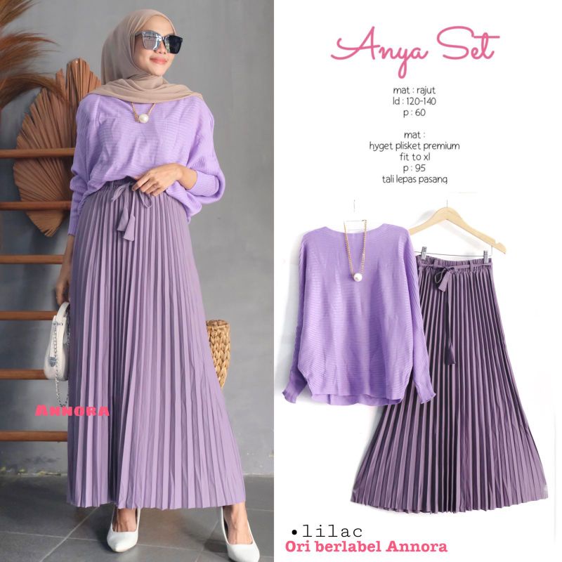 ANYA SET ROK PLISKET DAN KAOS RAJUT BY ANNORA