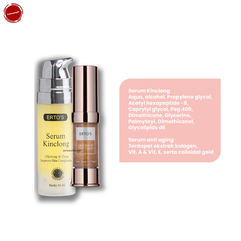 Ertos Anti Aging Gold Serum Anti Penuaan Skincare Perawatan Wajah Original BPOM By Myshopbdg22