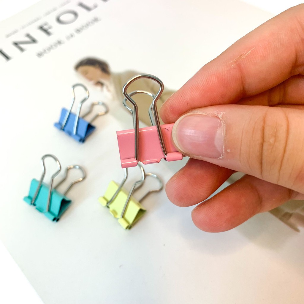 

Binder Clip Klip Penjepit Kertas Deli warna Pastel peralatan kantor perlengkapan sekolah