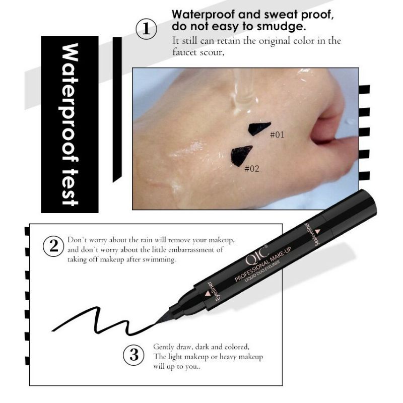 Eyeliner Stamp 2 in 1 Wing Eyeliner Spidol Waterproof Stamp Eyeliner 2in1 Eyeliner Pencil