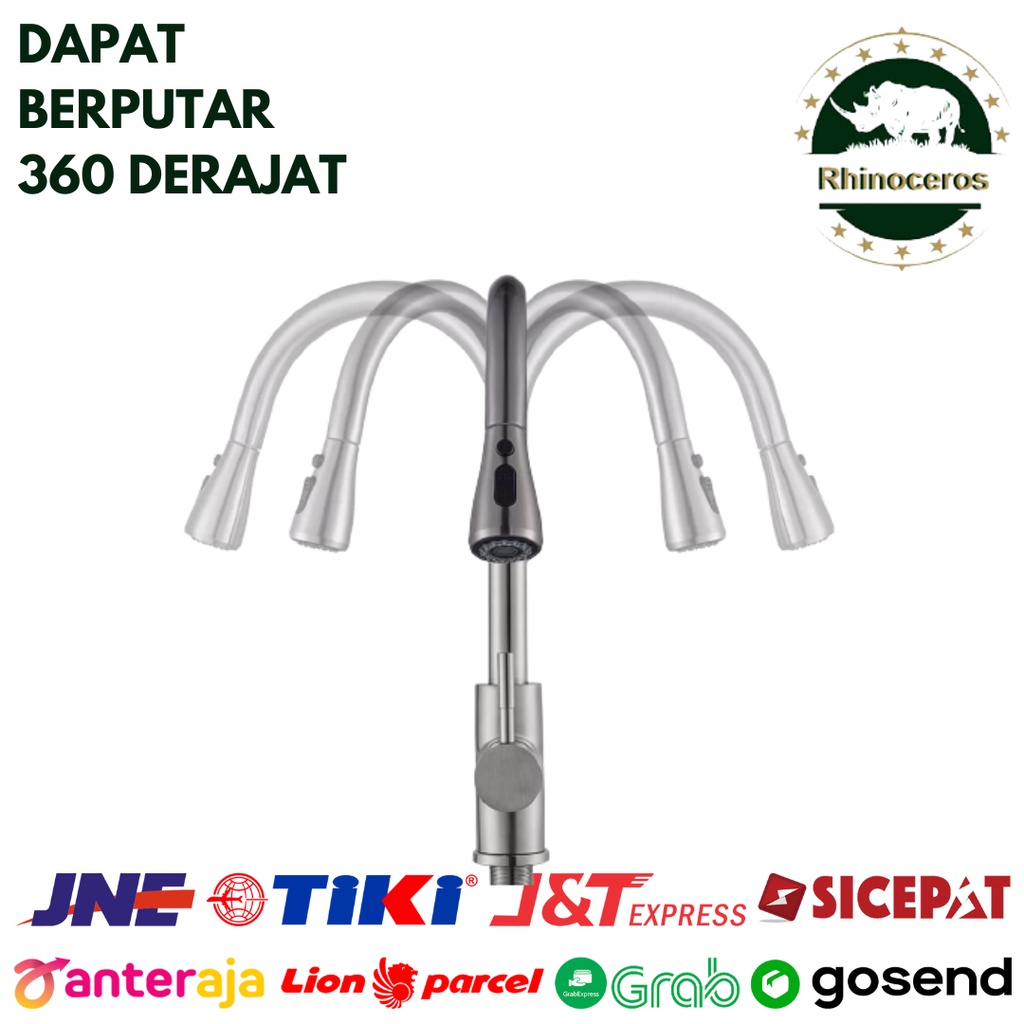 Keran Tarik Dapur Stainless Keran Air Cuci Piring Kran Air Putar