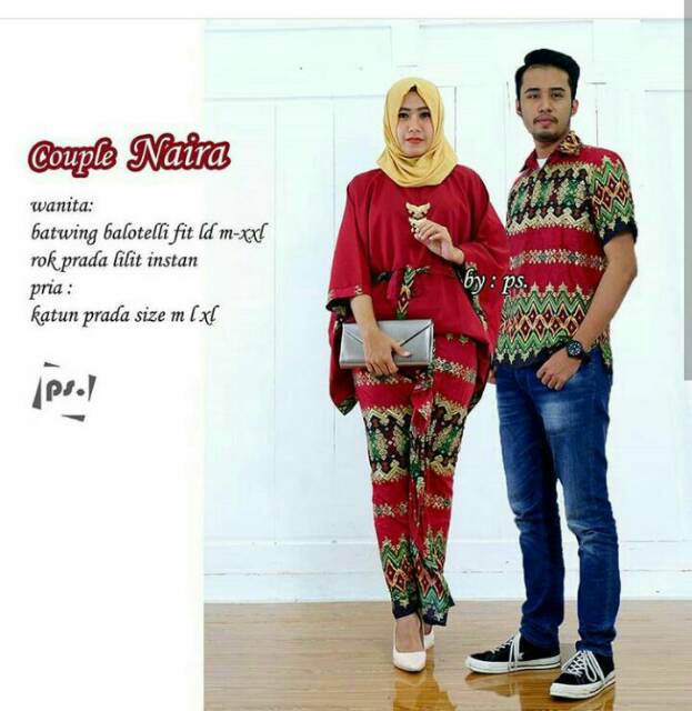 Sarimbit Batik Anggun Couple Sania Mawar ruffle - Warna Ungu, Tosca, pink, Biru, Kuning - M - L -XL