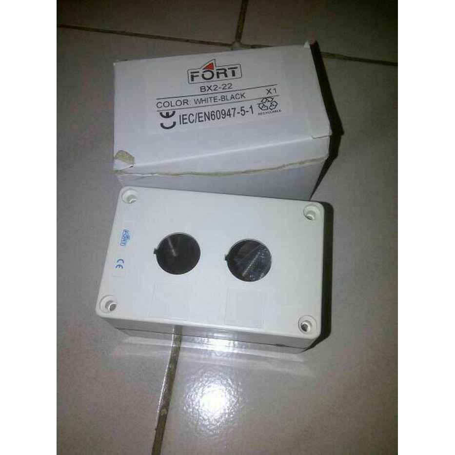 

box push button station 22mm 2 hole perkakas