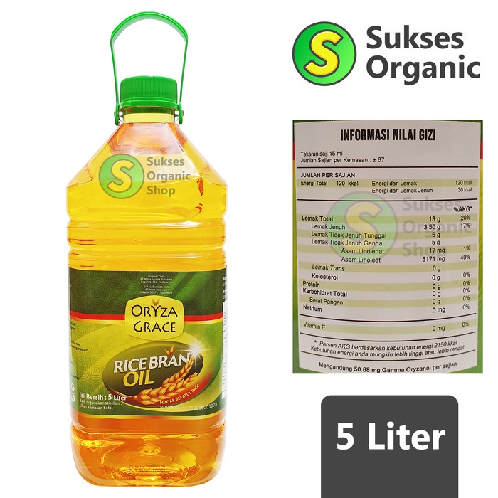 

vd2011c Rice Bran Oil/Minyak Goreng Bekatul Padi | 5L | Oryza Grace Fsfs201