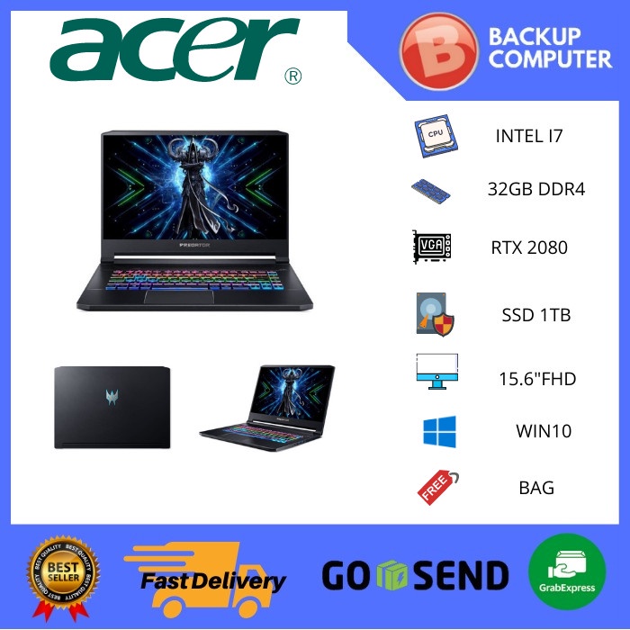 ACER PREDATOR TRITON 500 I7 9750 32GB 512SSD RTX2080 BLK-5171MS