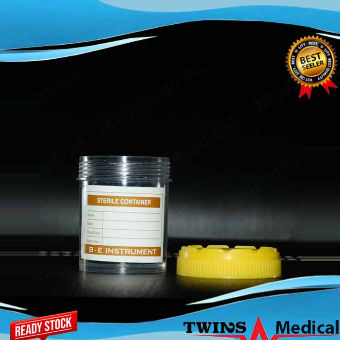 Pot Urine Sterile 60cc Tutup Kuning Isi 100 | Container 60 ml 60 cc