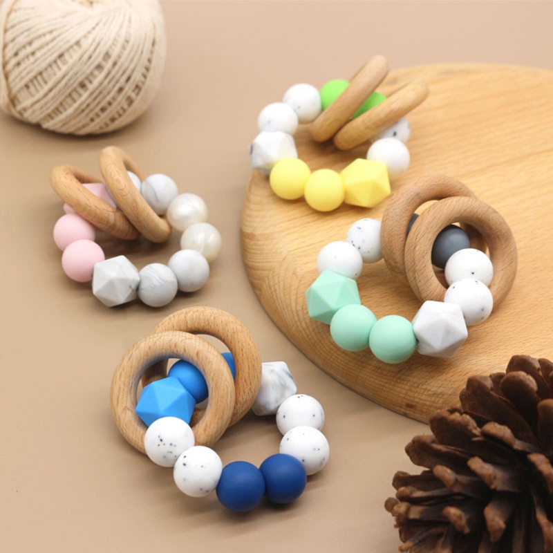 Mary Mainan Teether Bayi Newborn Bahan Kayu Beech Food Grade