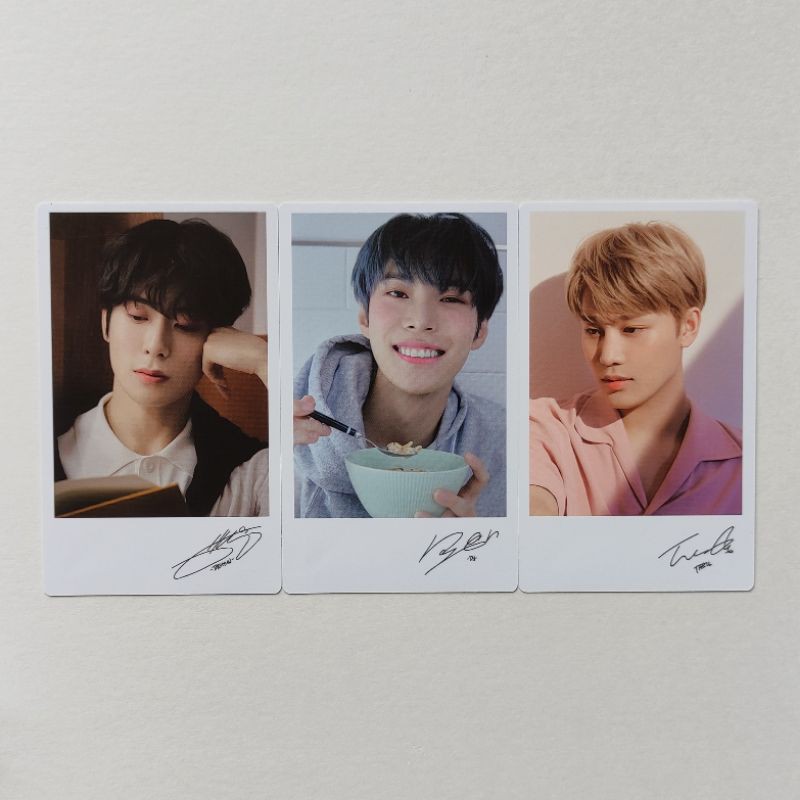 polaroid photocard nct 127 x nature republic set b (jaehyun, doyoung, taeil)