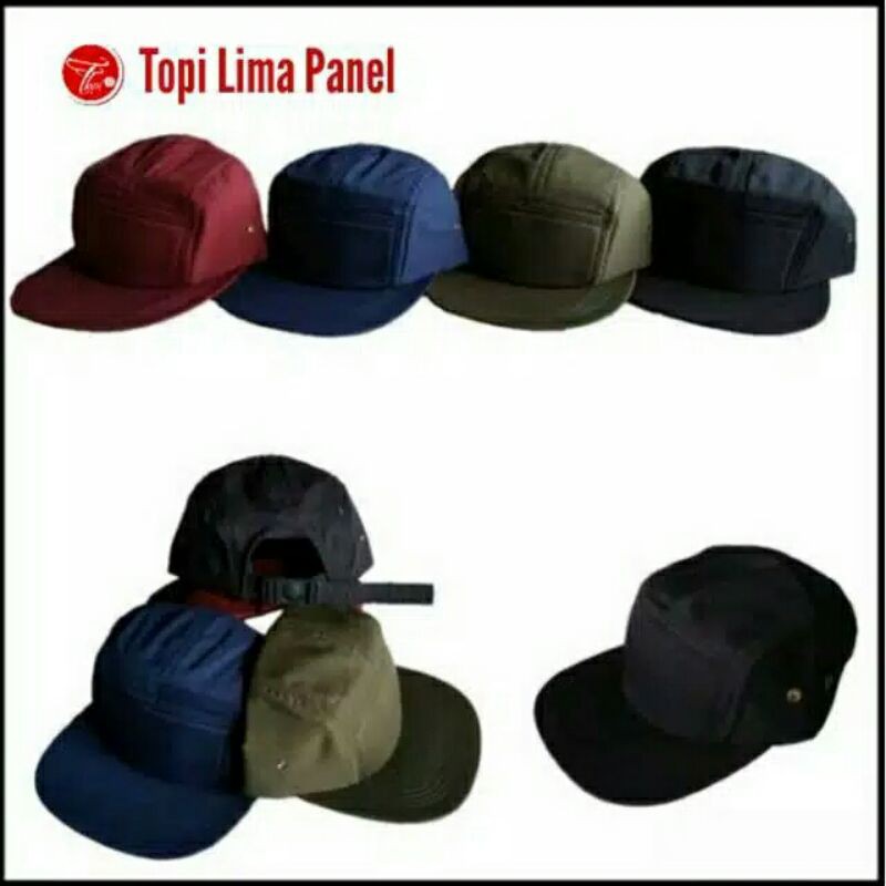 (TOPI POLOS) BASIC HAT 5 PANEL WHITE SAND PREMIUM