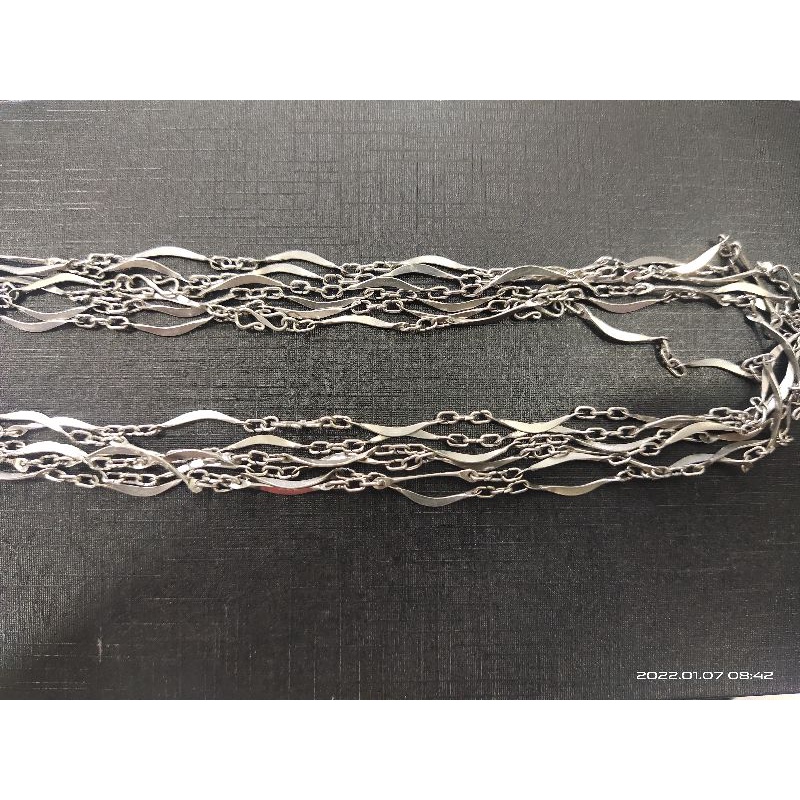 Kalung Baja Putih Monel Lusinan Isi 12pcs
