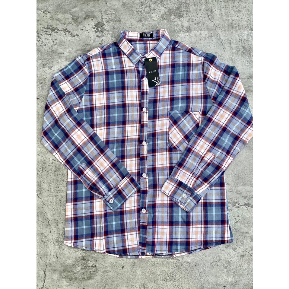 Mokokomo Kemeja Flanel Kemeja Casual Unisex Kemeja Lengan Panjang Unisex