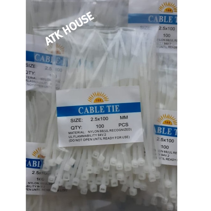 

ORGANIZER-DOCUMENT- KABEL TIES 2.5*100MM 168/CABLE TIES 2.5*10CM ISI 100PCS/TALI TIES TIS - HITAM