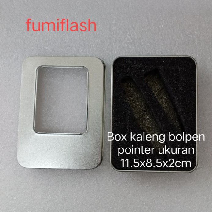 Kotak kaleng besi box usb flashdisk pointer