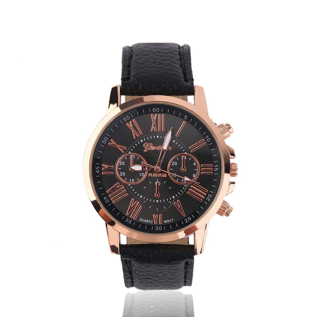 PA Jam Tangan Geneva Leather Quartz Jam Tangan Fashion Wanita Jam Tangan Kulit Analog Cewek // GN004