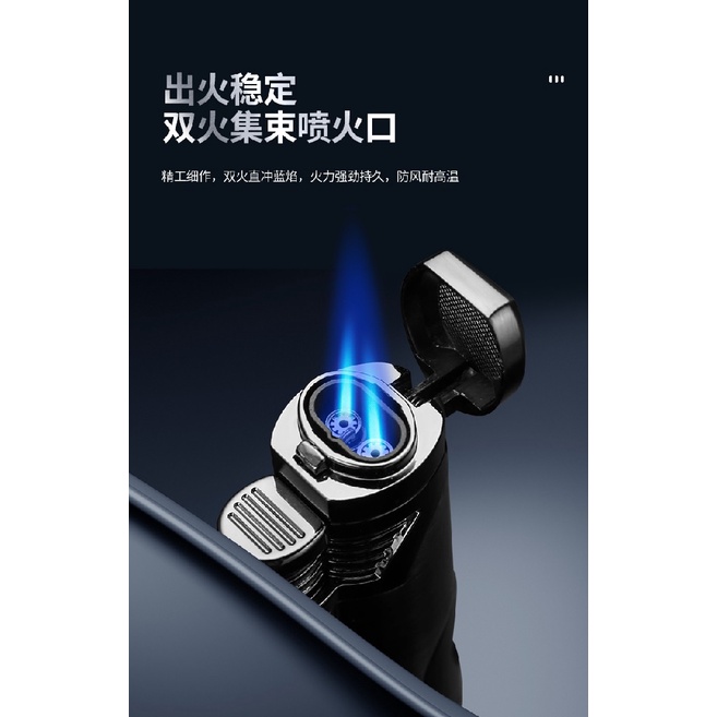 HONEST BCZ359 - Torch Butane Lighter 2 Jet Flame Korek Api Tahan Angin