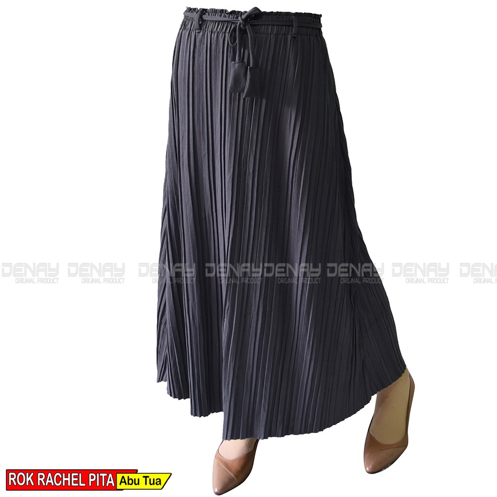 Rok Plisket Import - Bawahan Panjang Wanita Matt Moscrepe Premium Quality - Fashion Muslim