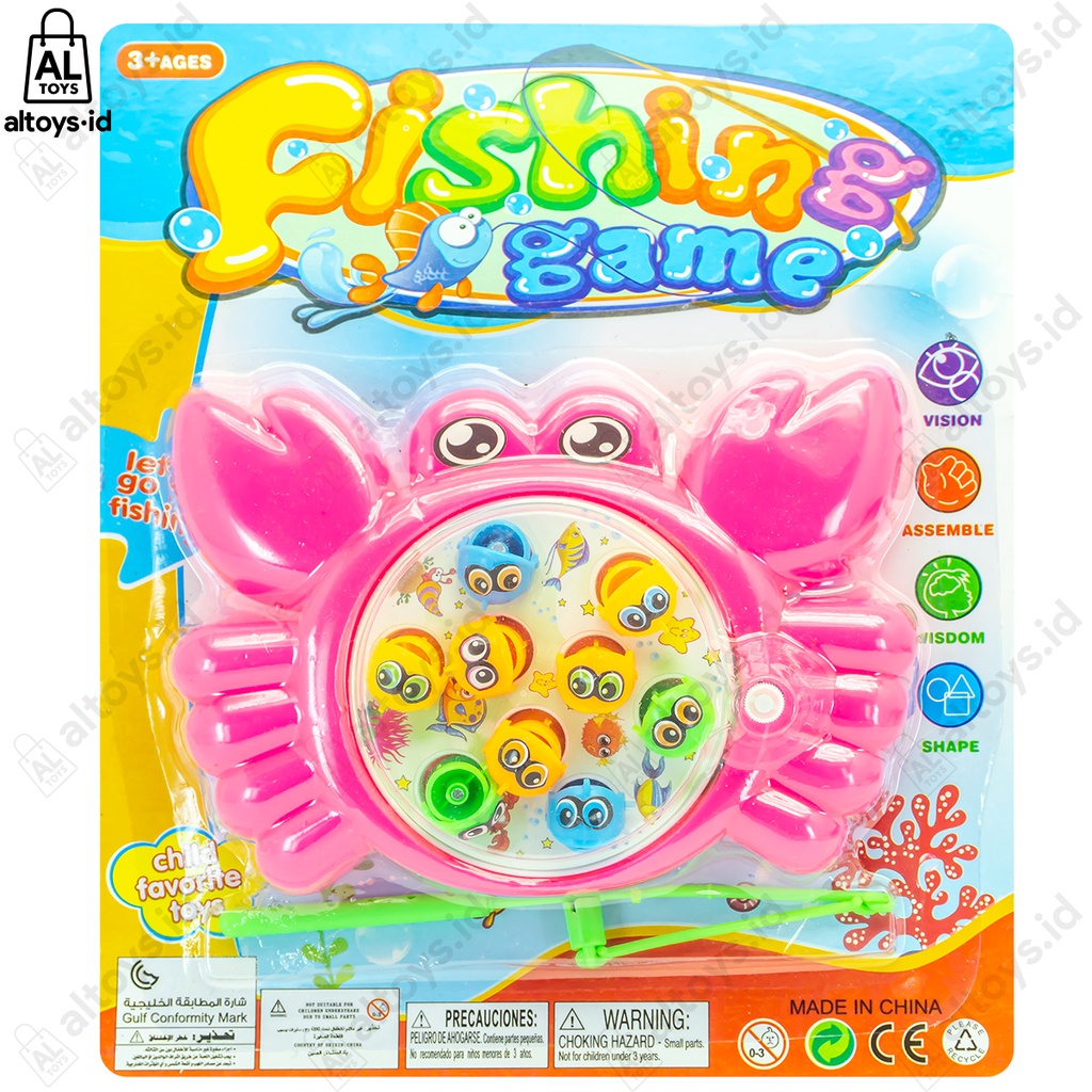 Fishing Game Magnet Mainan Pancing Ikan Putar Kepiting Kecil