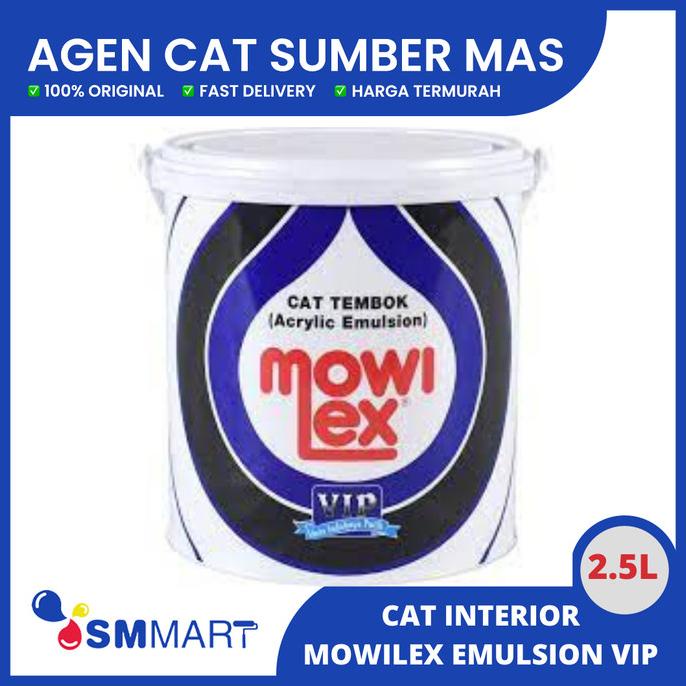 CAT TEMBOK MOWILEX EMULSION WARNA VIP/ E1000/ CAT TEMBOK INTERIOR 2.5 L / GALON