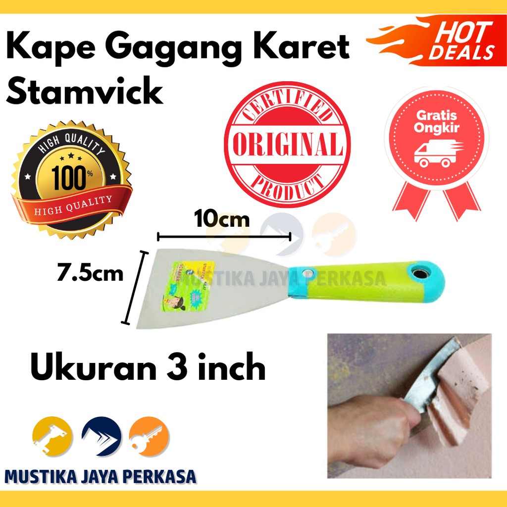 Kape Plastik Stamvick Perata Plaster Scrapper Dempul - 3 2 inch