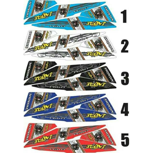 Sticker striping beat fi variasi ultimo striping beat fi warna biru muda,putih,hitam,biru tua,merah
