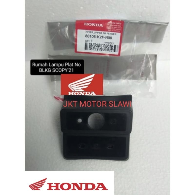 80106-K2F-N00 cover upper rr fender rumah lampu plat nmer belakang scoopy 2021 asli Honda