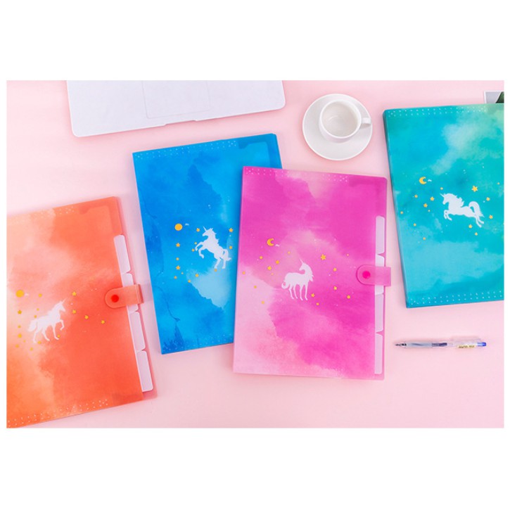 Map Folder Organizer Gambar GALAXY UNICORN 5 Sekat / Map Folder A4 Motif Simple Lucu Unicorn GALAXY