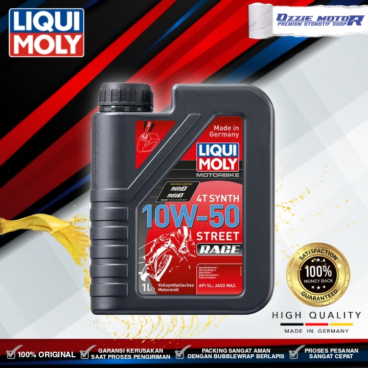 LIQUI MOLY STREET RACE 10W50 4T 1L FULLY SYNTHETIC BONUS ENGINE FLUSH