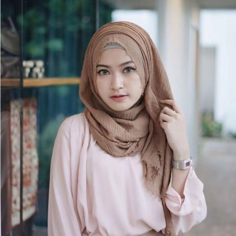 [STOK LAGI] PASHMINA CRINKLE SHAWL KATUN PREMIUM | PASHMINA RAWIS KUSUT HIJAB CRINCLE IMPORT NEGRO SHAWL