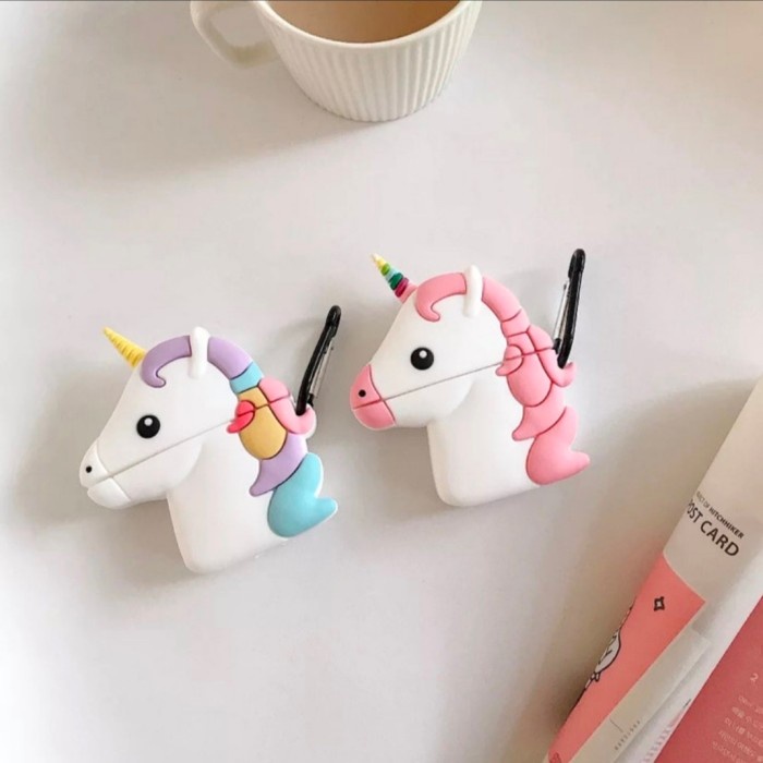 AIRPODS CASE AIRPODS 1 &amp; 2 INPODS 12 SILIKON POUCH UNICORN 3D