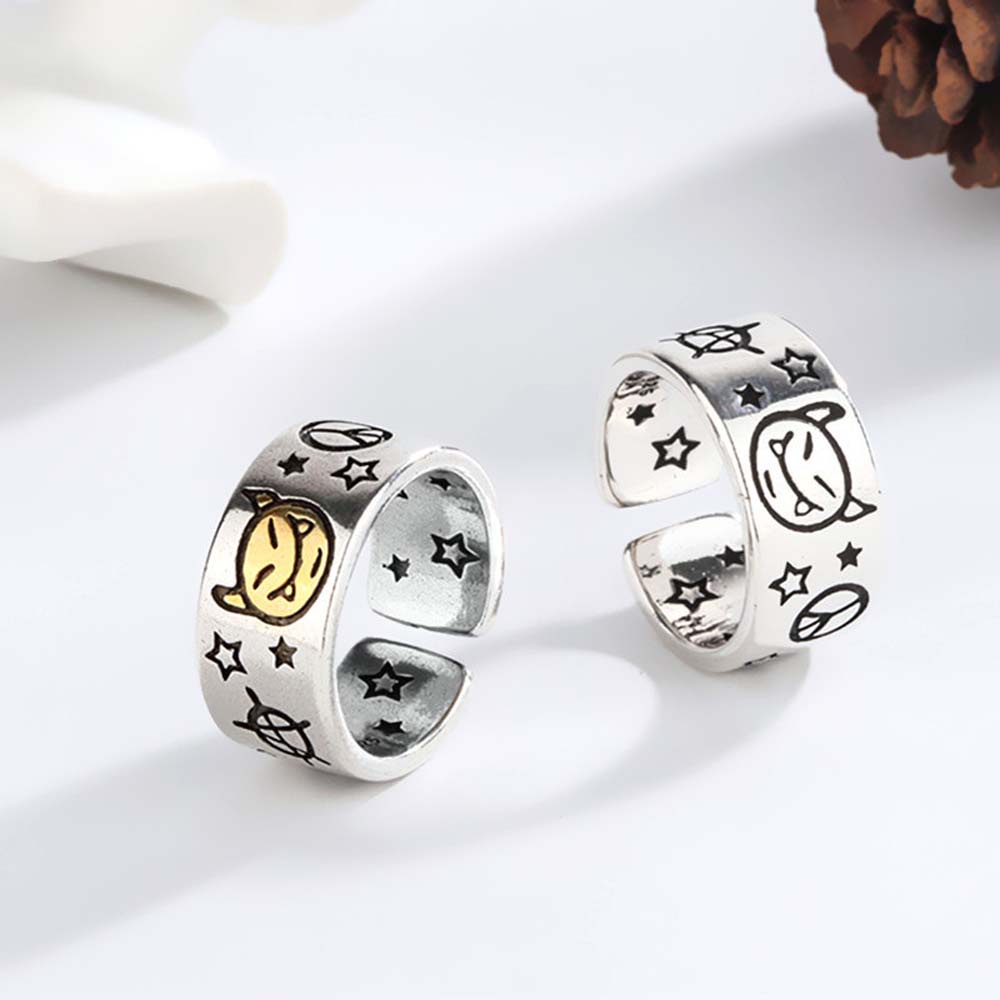 MXBEAUTY Hip Hop Open Ring Vintage Fashion Jewelry Finger Ring Women Punk Star Men Korean Personality Little Devil