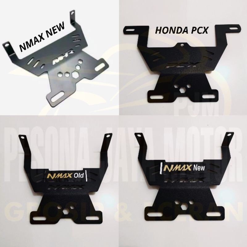 Breket Plat Nomor Kumis Model AKAI Racing Nmax 2020-2021/Nmax Old/Honda Pcx/Aerox