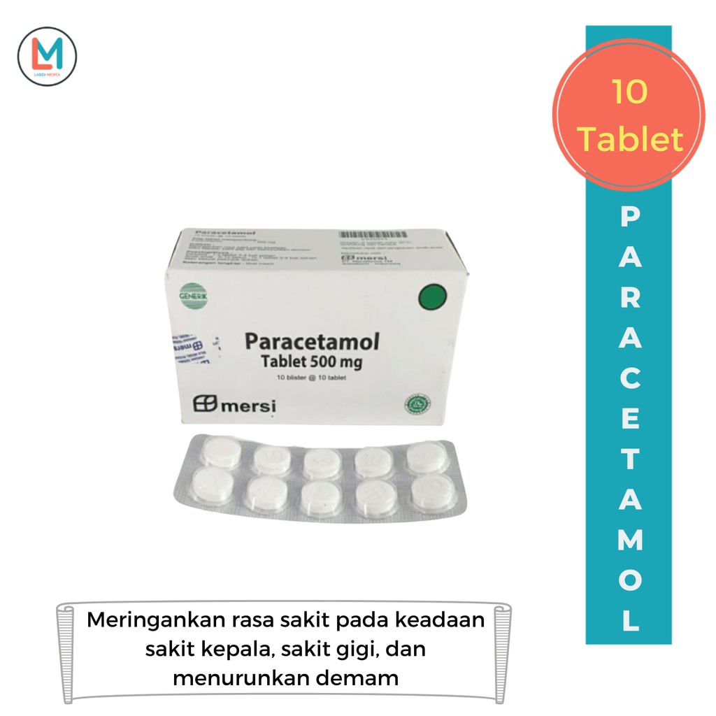 Paracetamol Mersi 1 Blister Isi 10 Tablet ∣ Obat Demam